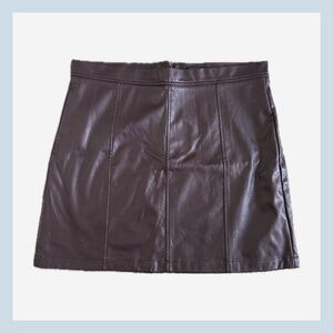 Banana Republic Faux Leather Skirt in Rich Burgundy